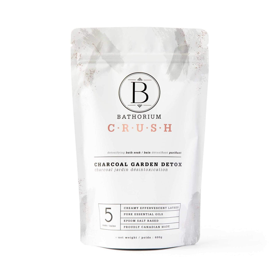 Charcoal Garden Detox Crush ORGANIC BAMBOO CHARCOAL & EPSOM SALT BATH SOAK - LARGE
